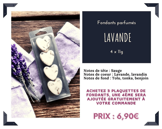 Plaquette de 4 fondants en cœur 