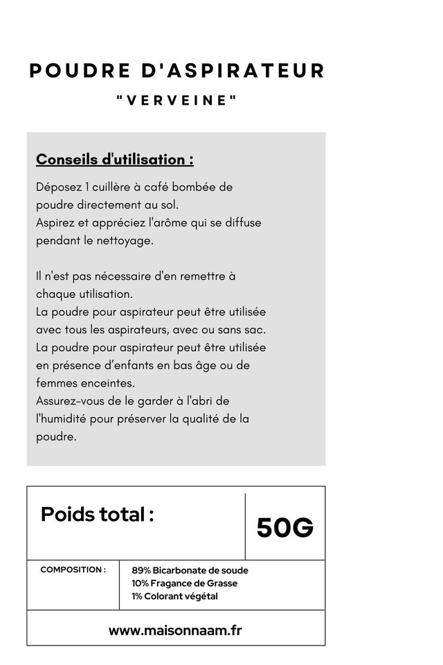 Poudre d'aspirateur "Verveine"