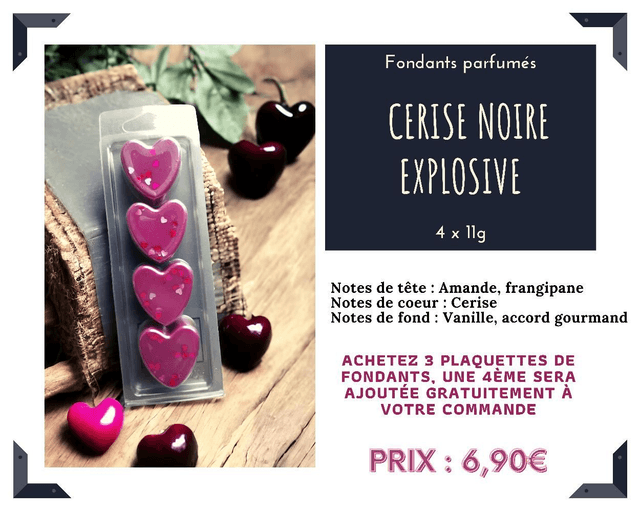 Plaquette de 4 fondants en cœur 