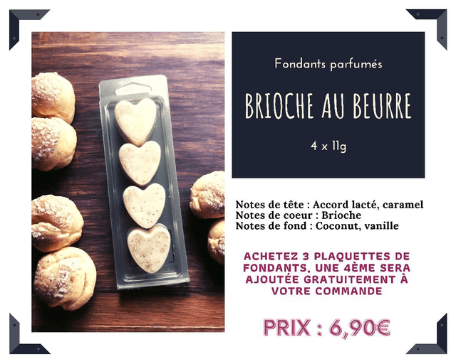 Plaquette de 4 fondants en cœur 