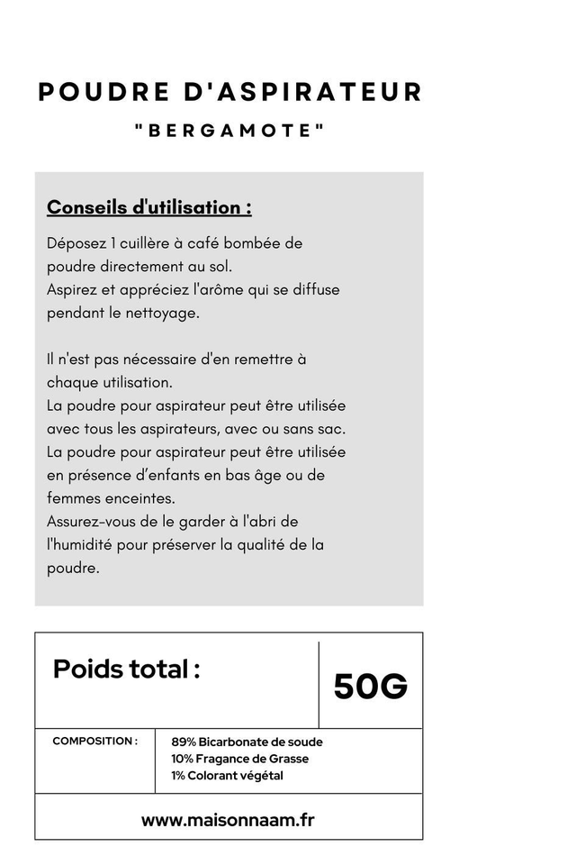 Poudre d'aspirateur "Bergamote"